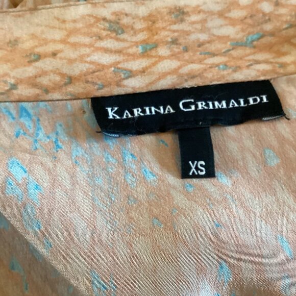 Karina Grimaldi Revolve Silk Dress Size XS Xsmall Ruffle Long Sleeve Wrap‎ - Picture 6 of 7